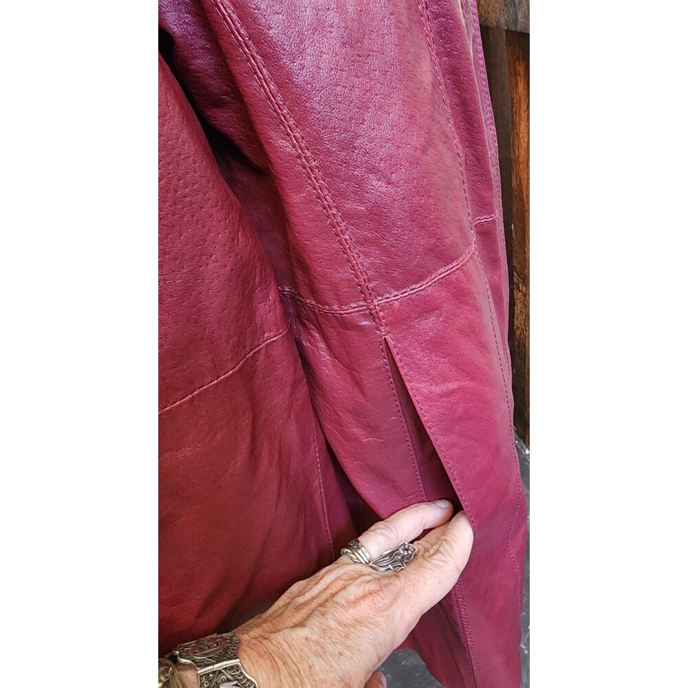 Roaman's Womens Plus Size 18 Red Leather Jacket - Picture 4 of 8